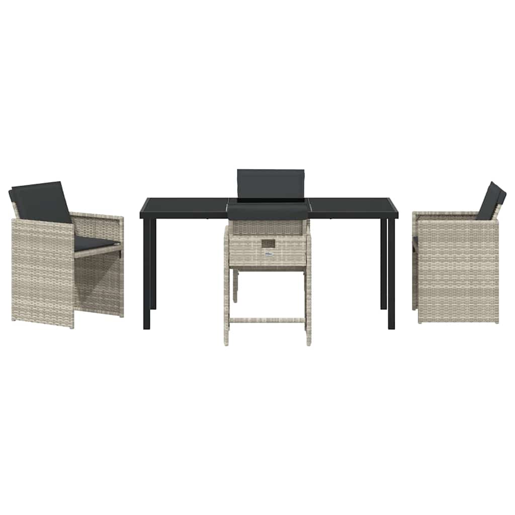 Set da Pranzo per Giardino 5 pcs Grigio chiaro polyrattan - homemem39