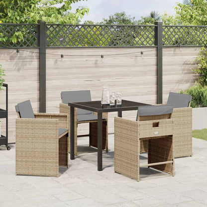 Set da Pranzo per Giardino 5 pcs Beige polyrattan - homemem39