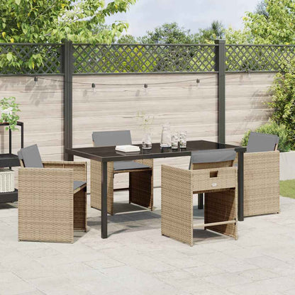 Set da Pranzo per Giardino 5 pcs Beige polyrattan - homemem39