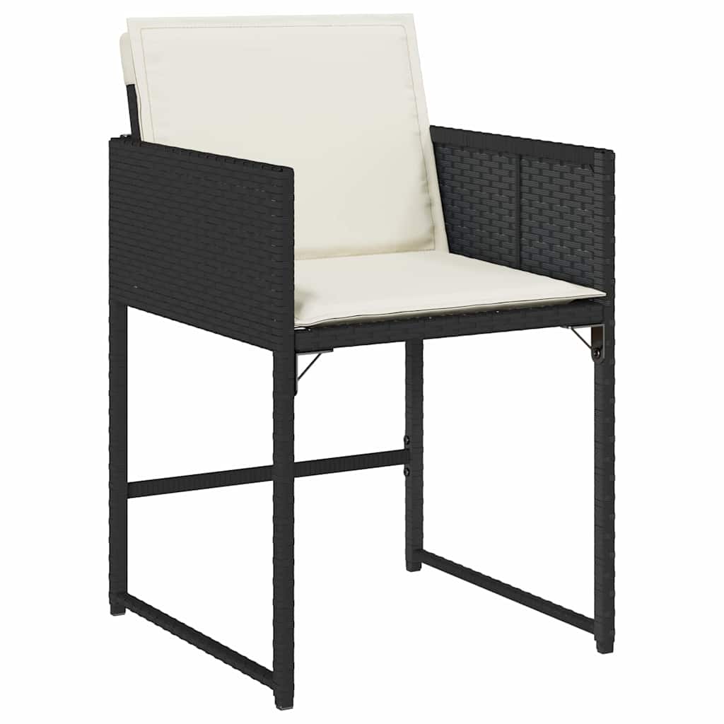Set da Pranzo per Giardino 5 pcs Nero polyrattan - homemem39