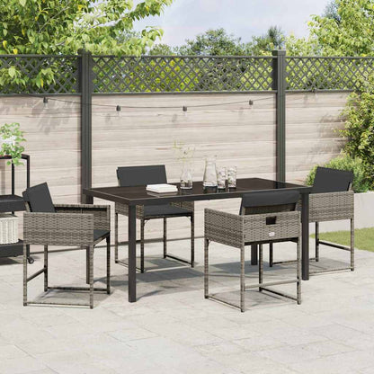 Set da Pranzo per Giardino 5 pcs Grigio polyrattan - homemem39