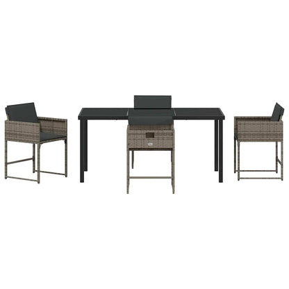 Set da Pranzo per Giardino 5 pcs Grigio polyrattan - homemem39