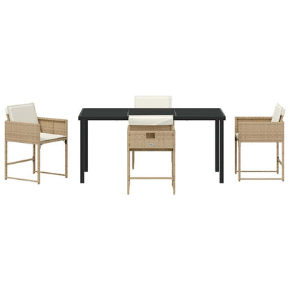 Set da Pranzo per Giardino 5 pcs Beige polyrattan - homemem39