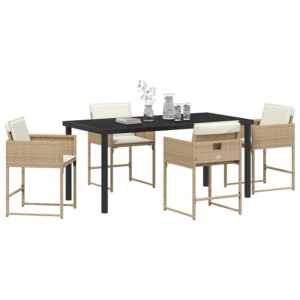 Set da Pranzo per Giardino 5 pcs Beige polyrattan - homemem39