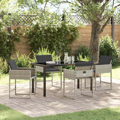 Set da Pranzo per Giardino 5 pcs Grigio chiaro polyrattan - homemem39