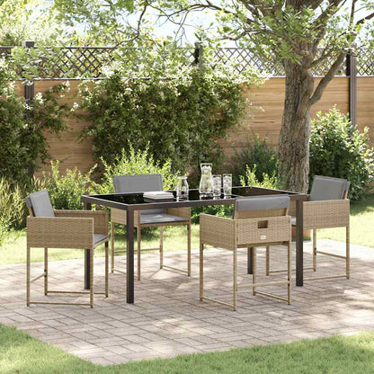 Set da Pranzo per Giardino 5 pcs Beige polyrattan - homemem39