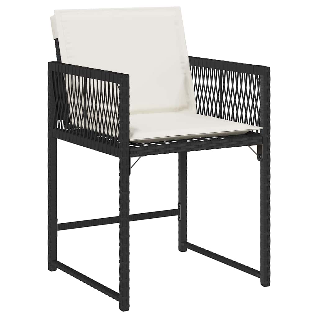 Set da Pranzo per Giardino 5 pcs Nero polyrattan | homemem39