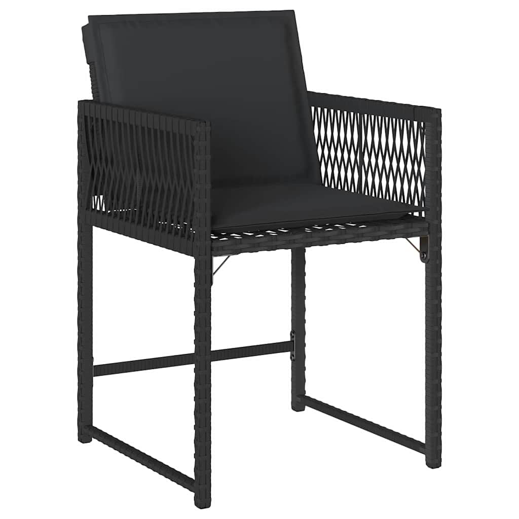 Set da Pranzo per Giardino 5 pcs Nero polyrattan | homemem39