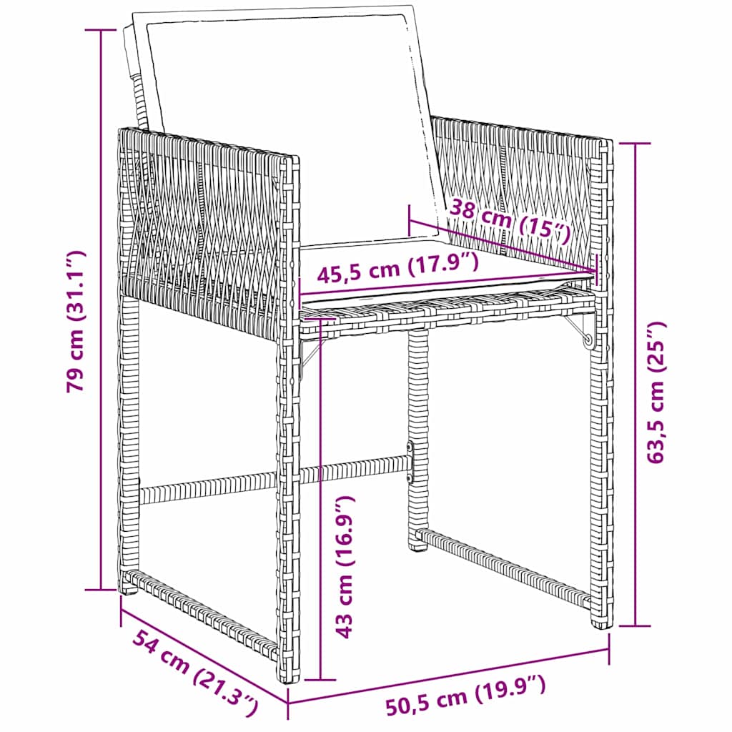 Set da Pranzo per Giardino 5 pcs Nero polyrattan | homemem39