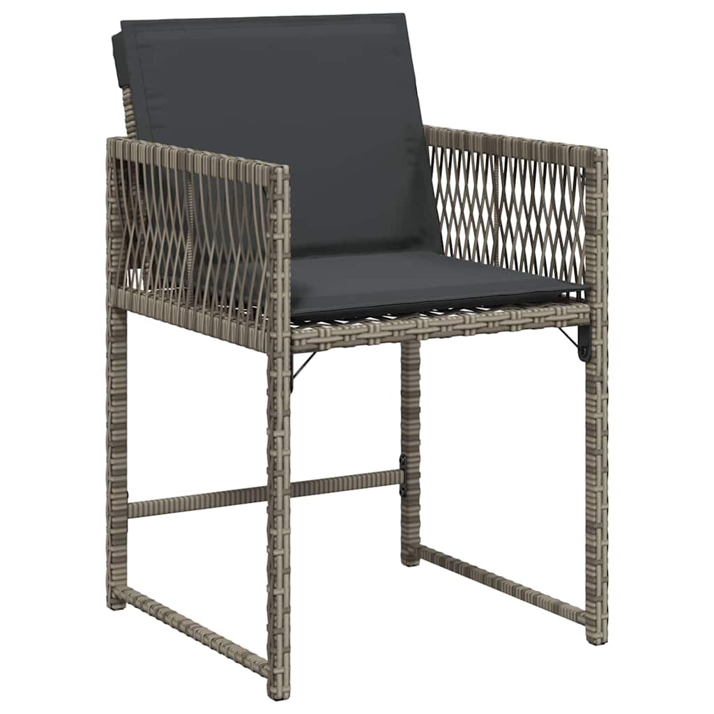 Set da Pranzo per Giardino 5 pcs Grigio polyrattan | homemem39
