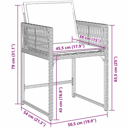 Set da Pranzo per Giardino 5 pcs Grigio polyrattan | homemem39
