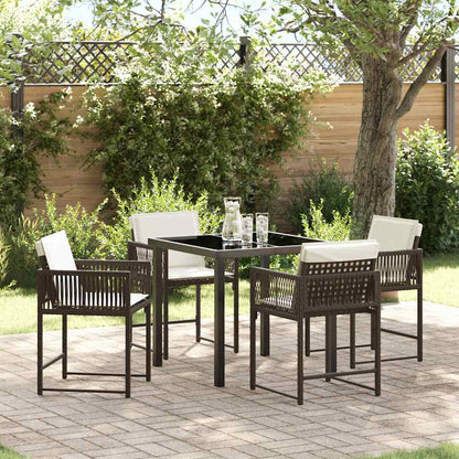 Set da Pranzo per Giardino 5 pcs Marrone polyrattan - homemem39