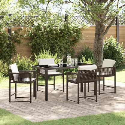 Set da Pranzo per Giardino 5 pcs Marrone polyrattan - homemem39