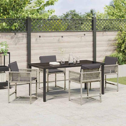 Set da Pranzo per Giardino 5 pcs Grigio chiaro polyrattan | homemem39