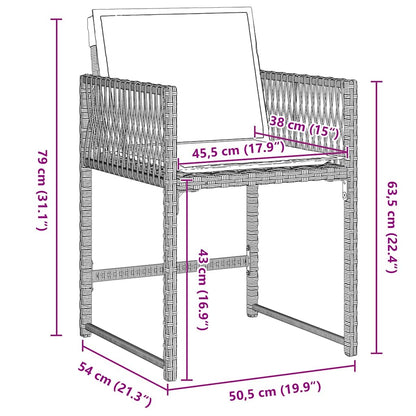 Set da Pranzo per Giardino 5 pcs Grigio chiaro polyrattan | homemem39