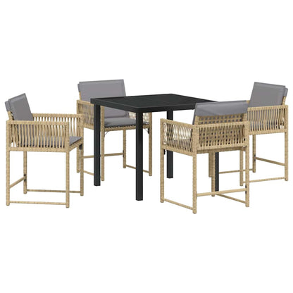 Set da Pranzo per Giardino 5 pcs Beige polyrattan - homemem39