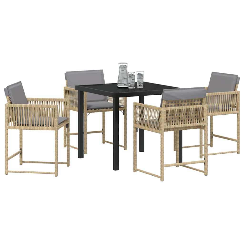 Set da Pranzo per Giardino 5 pcs Beige polyrattan - homemem39
