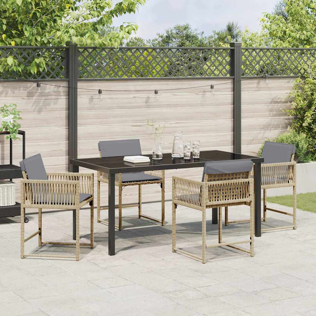 Set da Pranzo per Giardino 5 pcs Beige polyrattan - homemem39