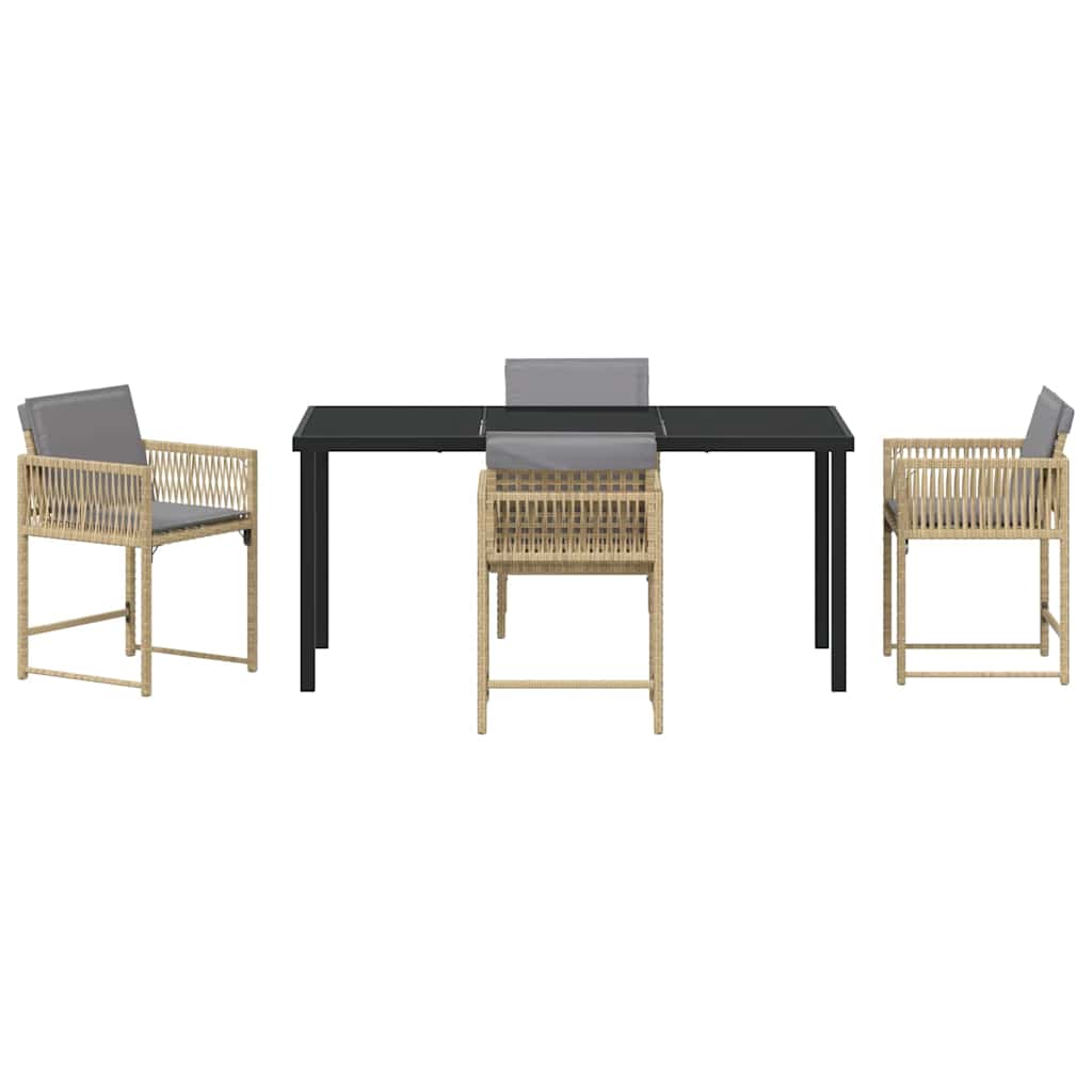 Set da Pranzo per Giardino 5 pcs Beige polyrattan - homemem39