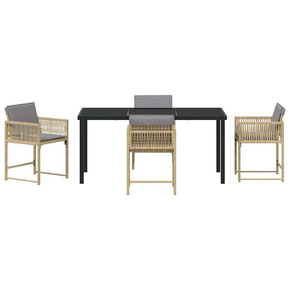 Set da Pranzo per Giardino 5 pcs Beige polyrattan - homemem39