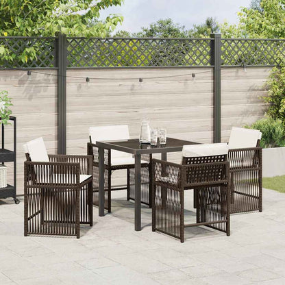 Set da Pranzo per Giardino 5 pcs Marrone polyrattan - homemem39