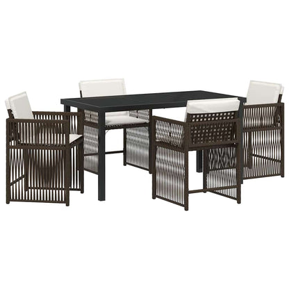 Set da Pranzo per Giardino 5 pcs Marrone polyrattan - homemem39