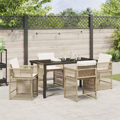 Set da Pranzo per Giardino 5 pcs Beige polyrattan | homemem39
