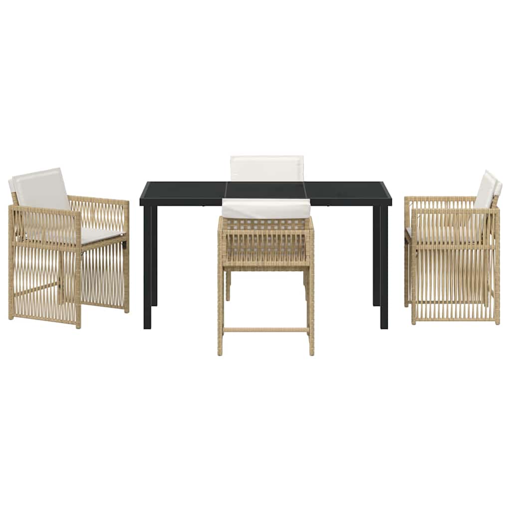 Set da Pranzo per Giardino 5 pcs Beige polyrattan | homemem39