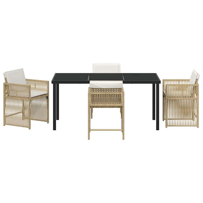 Set da Pranzo per Giardino 5 pcs Beige polyrattan | homemem39
