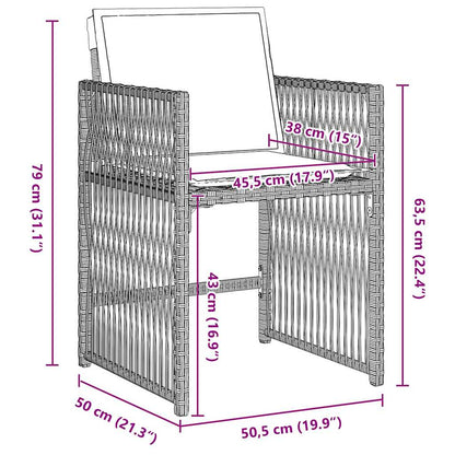 Set da Pranzo per Giardino 5 pcs Grigio chiaro polyrattan | homemem39