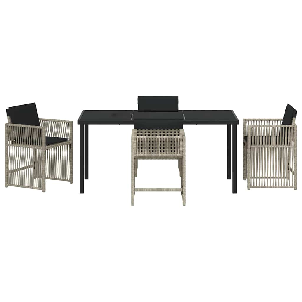 Set da Pranzo per Giardino 5 pcs Grigio chiaro polyrattan | homemem39