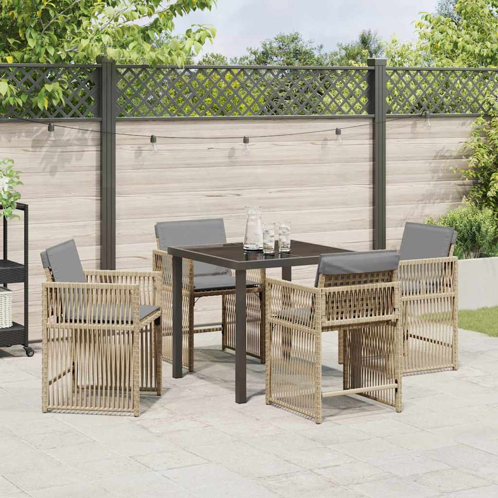 Set da Pranzo per Giardino 5 pcs Beige polyrattan - homemem39
