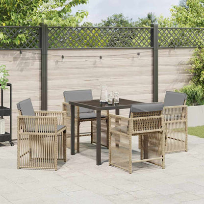Set da Pranzo per Giardino 5 pcs Beige polyrattan - homemem39