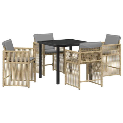 Set da Pranzo per Giardino 5 pcs Beige polyrattan - homemem39