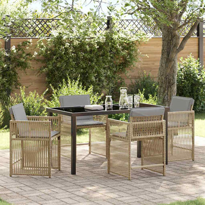 Set da Pranzo per Giardino 5 pcs Beige polyrattan - homemem39