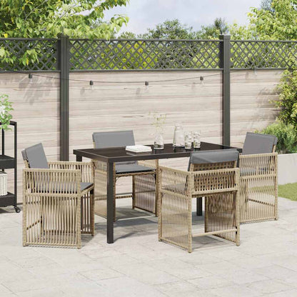 Set da Pranzo per Giardino 5 pcs Beige polyrattan - homemem39