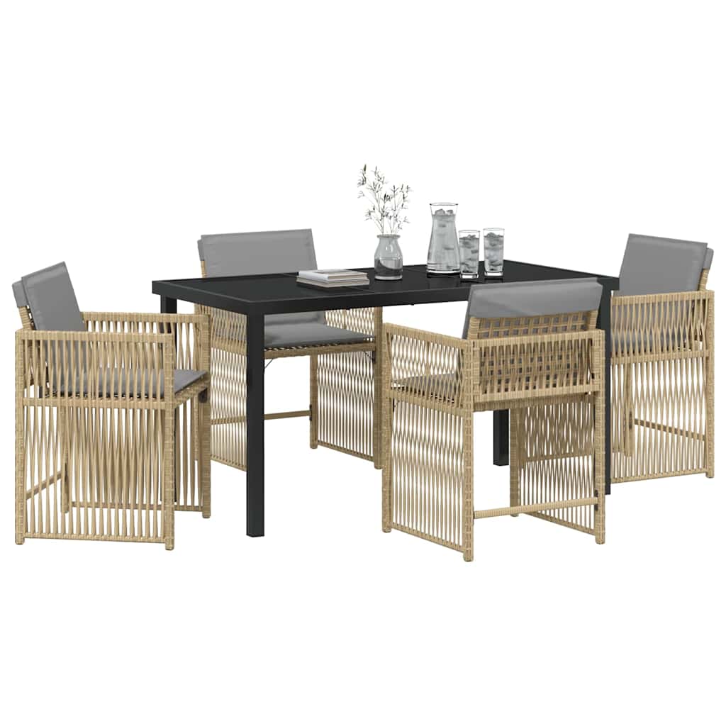 Set da Pranzo per Giardino 5 pcs Beige polyrattan - homemem39