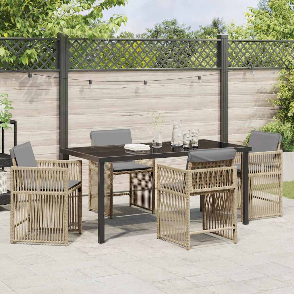 Set da Pranzo per Giardino 5 pcs Beige polyrattan - homemem39