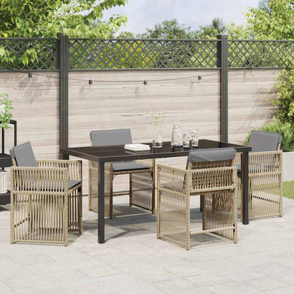 Set da Pranzo per Giardino 5 pcs Beige polyrattan - homemem39