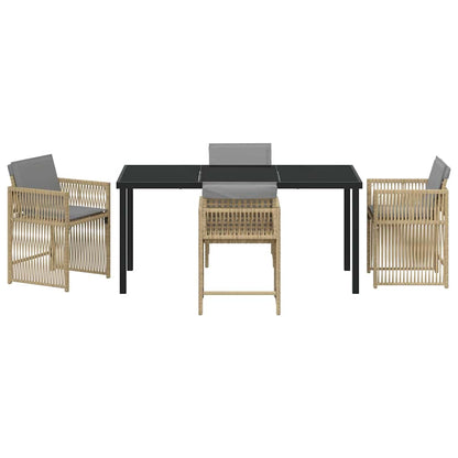 Set da Pranzo per Giardino 5 pcs Beige polyrattan - homemem39