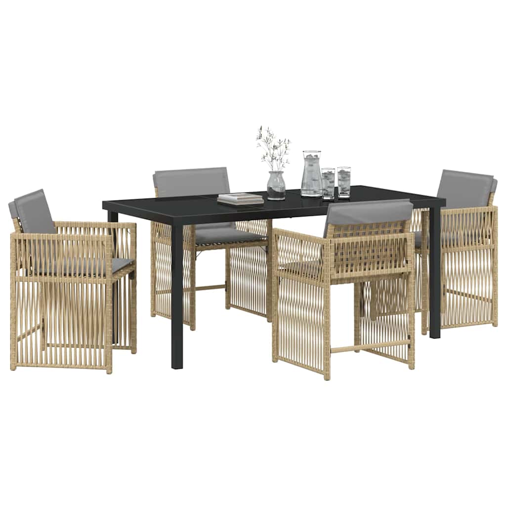Set da Pranzo per Giardino 5 pcs Beige polyrattan - homemem39