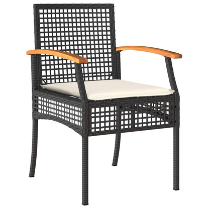 Set da Pranzo per Giardino 5 pcs Nero polyrattan - homemem39