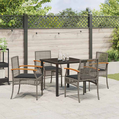 Set da Pranzo per Giardino 5 pcs Grigio polyrattan - homemem39