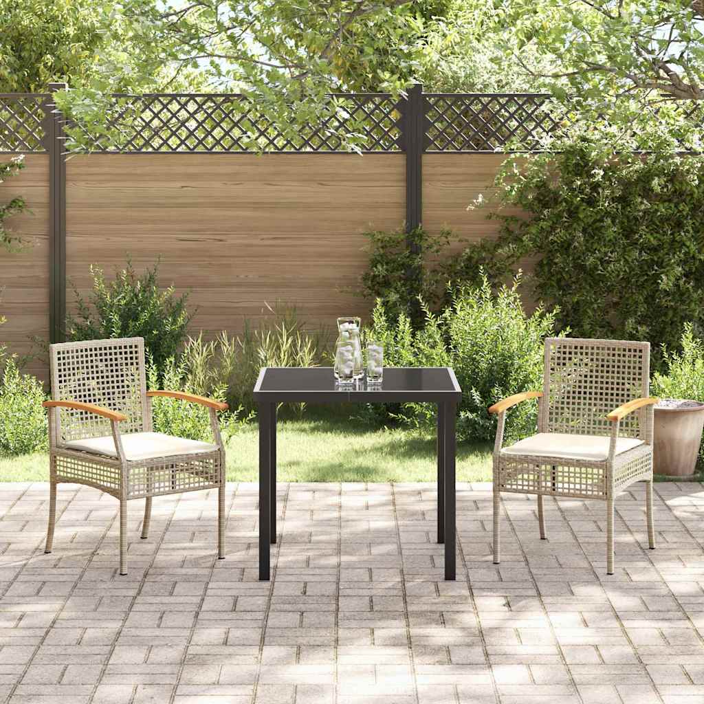 Set da Pranzo per Giardino 3 pcs Beige polyrattan - homemem39