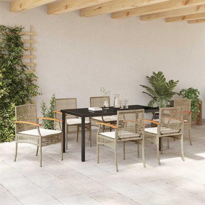 Set da Pranzo per Giardino 7 pcs Beige polyrattan - homemem39