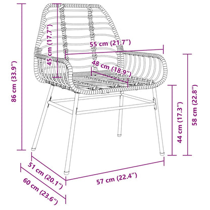 Set da Pranzo per Giardino 5 pcs Nero polyrattan | homemem39