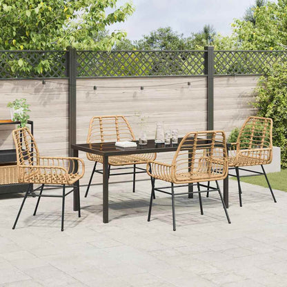 Set da Pranzo per Giardino 5 pcs Marrone polyrattan - homemem39