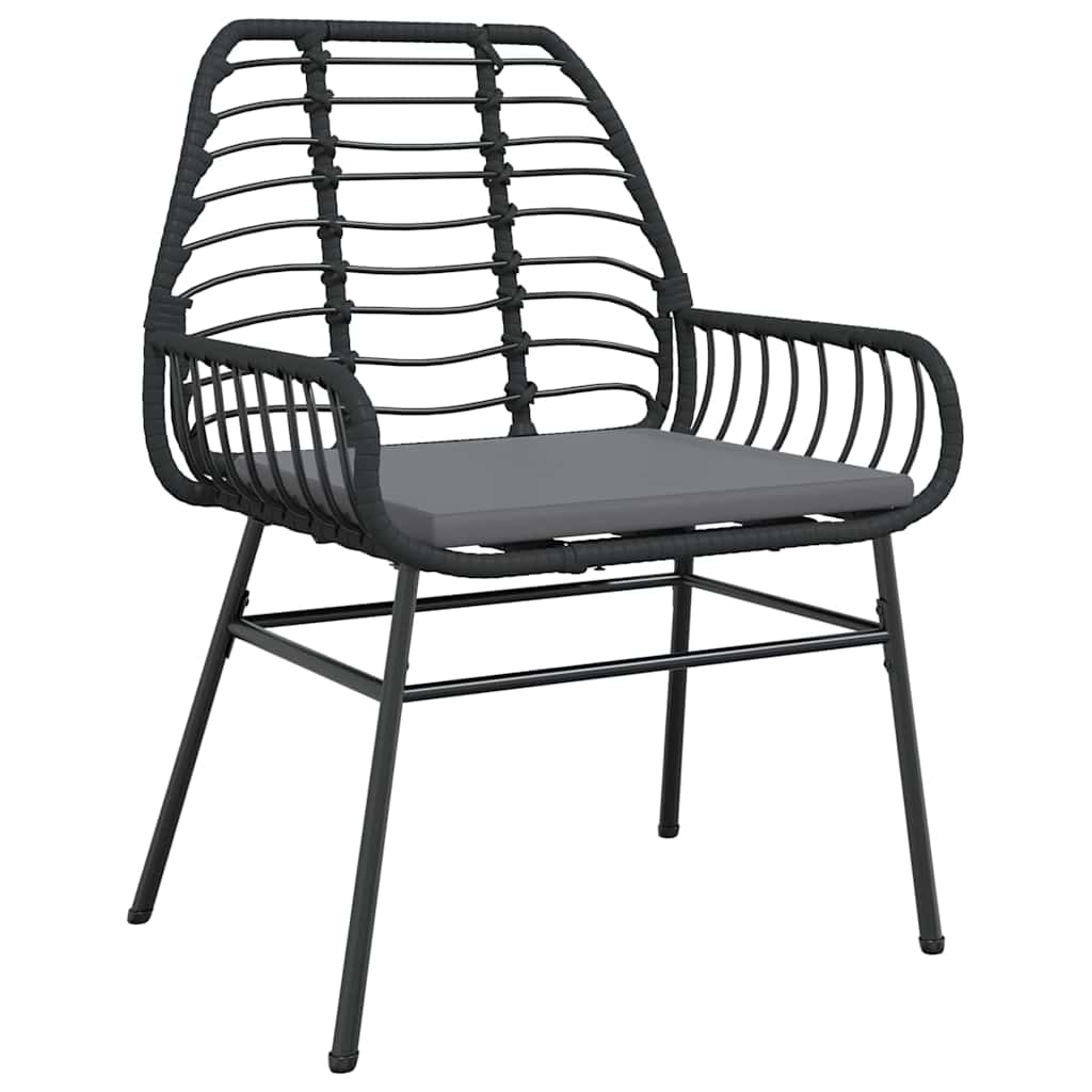 Set da Pranzo per Giardino 5 pcs Nero polyrattan - homemem39