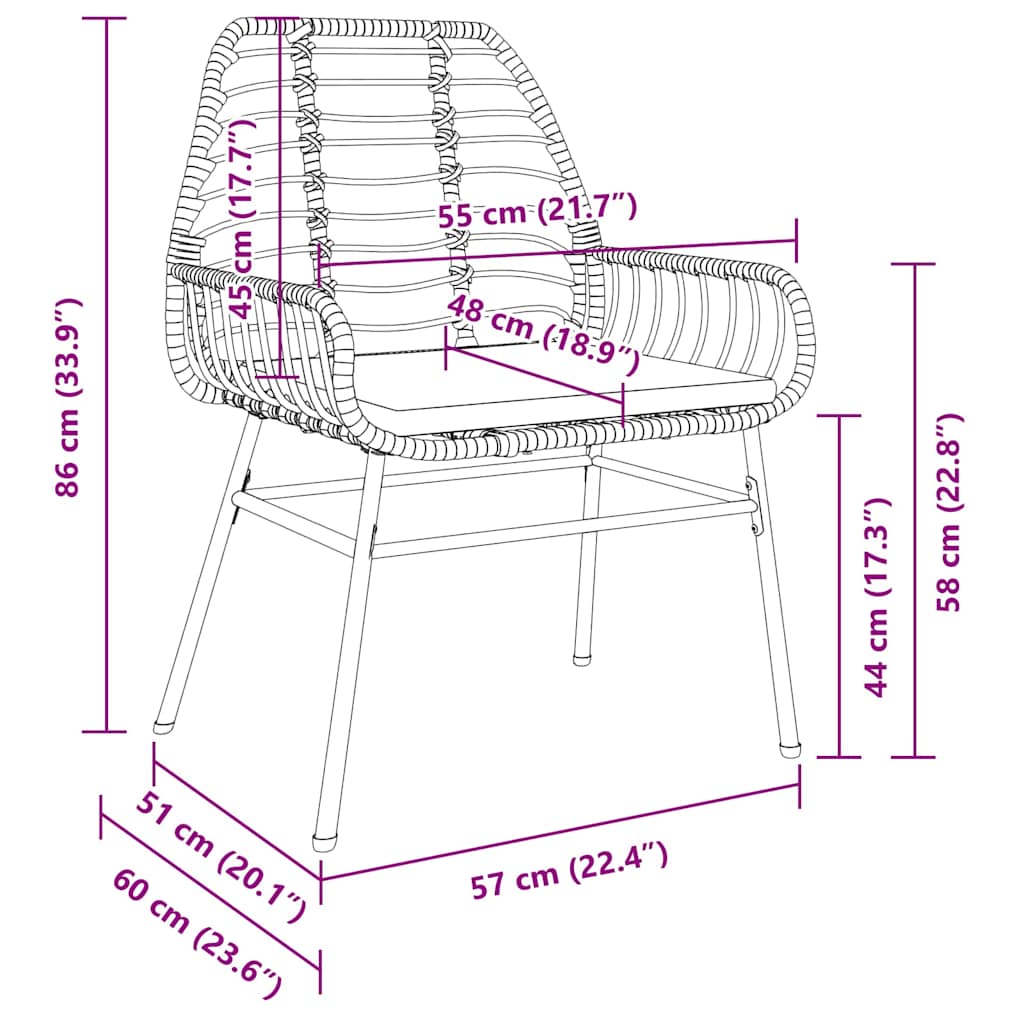 Set da Pranzo per Giardino 7 pcs Nero polyrattan | homemem39