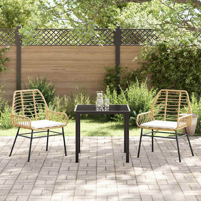 Set da Pranzo per Giardino 3 pcs Marrone polyrattan - homemem39